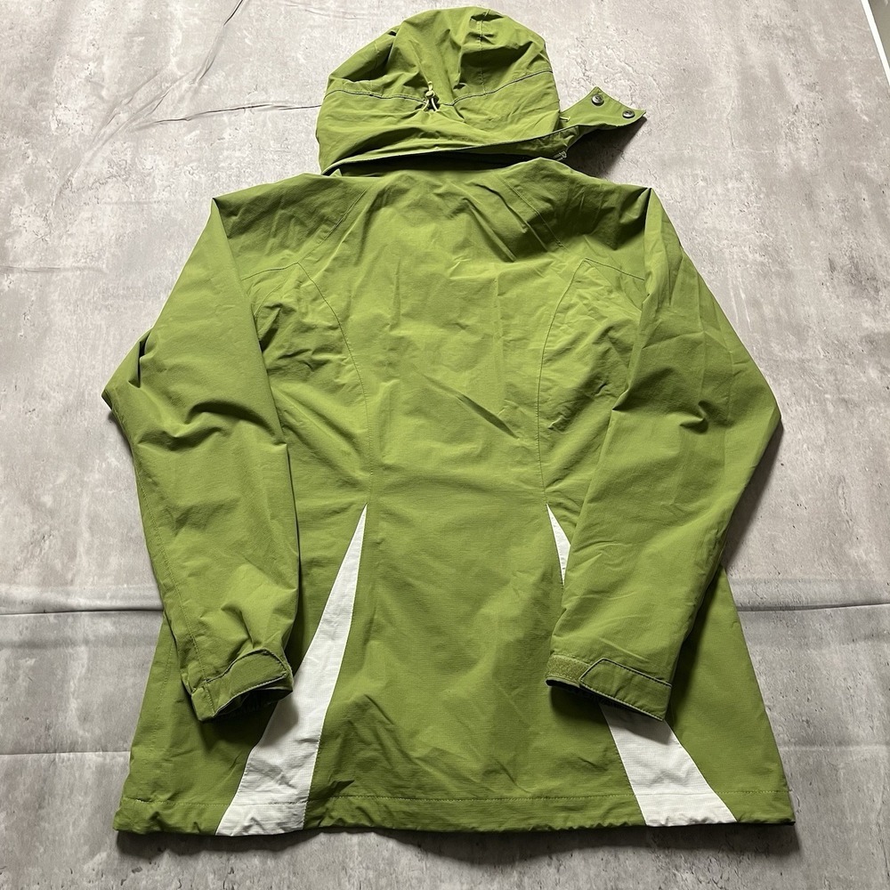 Eddie Bauer Travex WeatherEdge Jacket Mens Medium Green Hooded Rain Parka - Picture 7 of 8